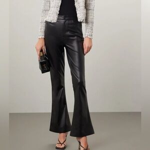 7 for all mankind faux black leather chic edgy flared sophisticated pants NWT 29
